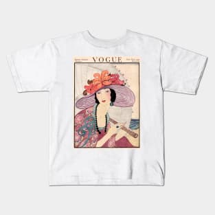 Vogue Vintage 1919 Beautiful Flapper With an Umbrella Print Kids T-Shirt